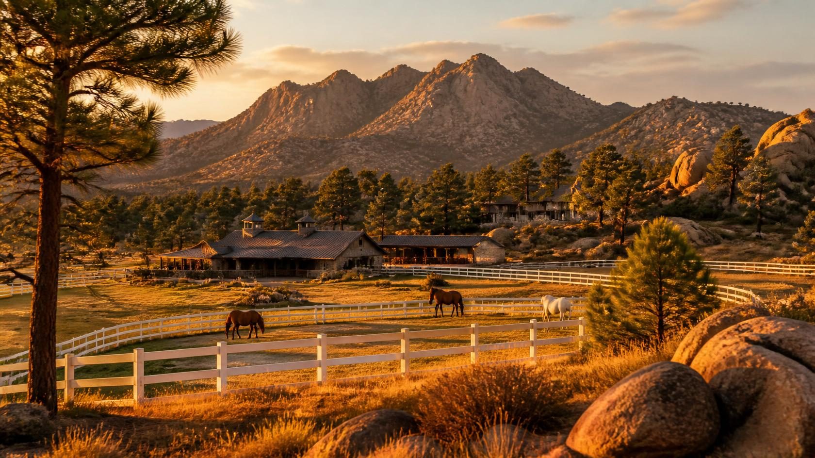 Ranch and horse property under Granite Mountain
